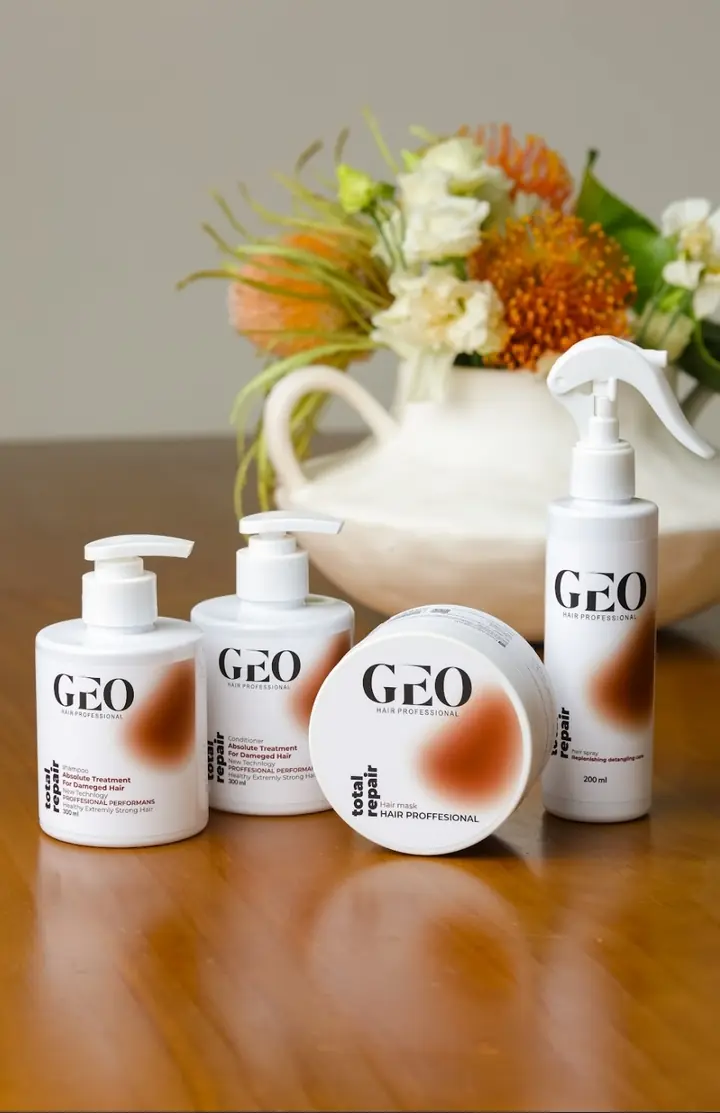 GEO Hair Professional Total Repair: շամպուն, բալզամ, դիմակ, սփրեյ
